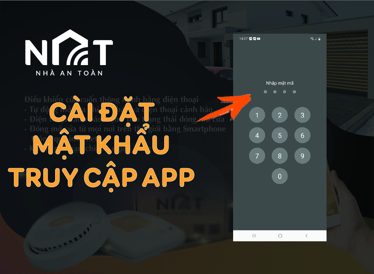 Cài đặt mật khẩu truy cập app Điều Khiển.