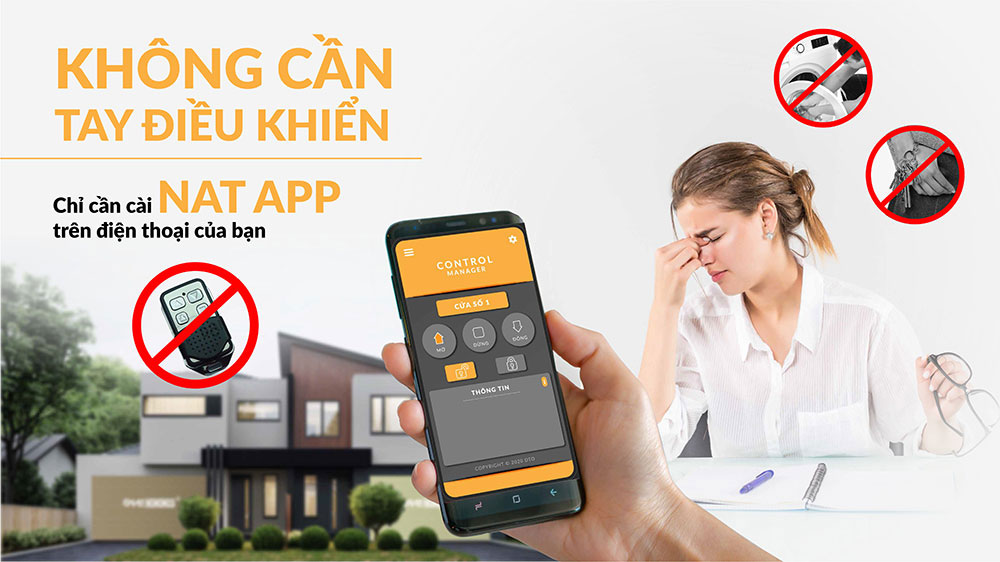 Điều khiển cửa cuốn qua điện thoại